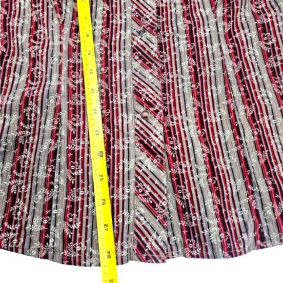 ROPER Western Pearl Snap Cotton Shirt Red Burgandy - Picture 6 of 9